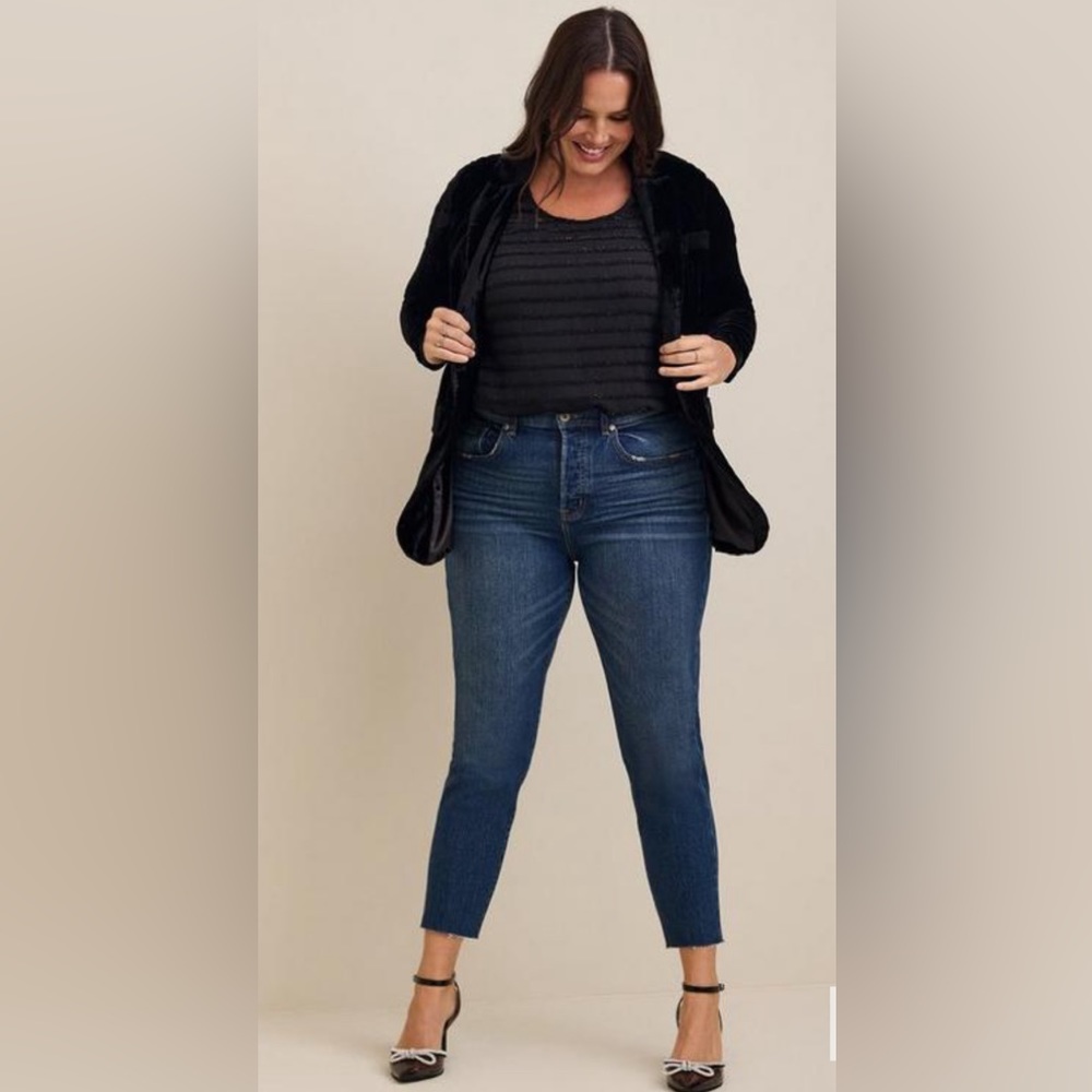 Torrid Abbey Lurex Chiffon Puff Short Sleeve Top NWT